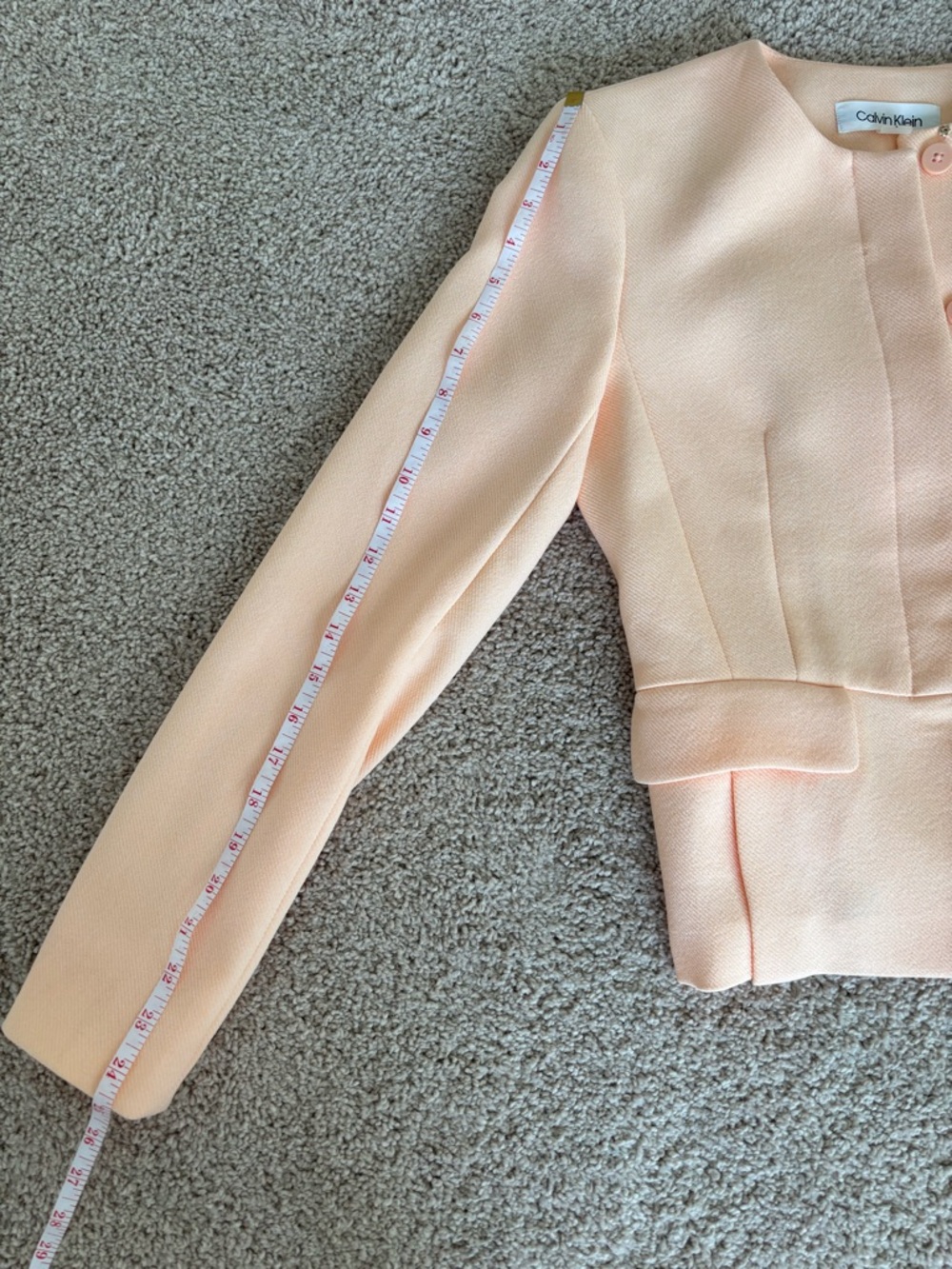 Calvin Klein Women's Peach Blazer & Pencil Skirt Suit - Picture 10 of 11